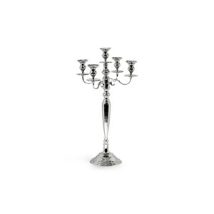 Kandelaar Luxe 5 Arm Zilver (42 cm hoog)