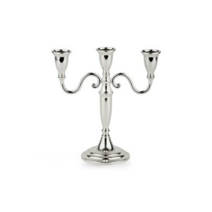 Kandelaar 3 Kaars (Verzilverd, 24 cm hoog)