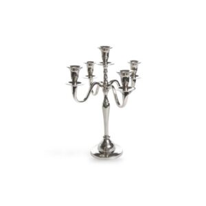 Kandelaar 5 kaars (Verzilverd, 24 cm hoog)