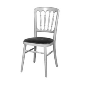 Zilveren Franse Stoel incl. Zwarte Zitting